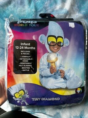 Trolls Tiny Diamond Infant Costume - Light Blue with Yellow Glasses
